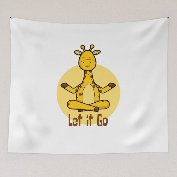 Item preview, Let it go Kawaii giraffe practicing yoga yellow designed and sold by Awesome 4 all.
