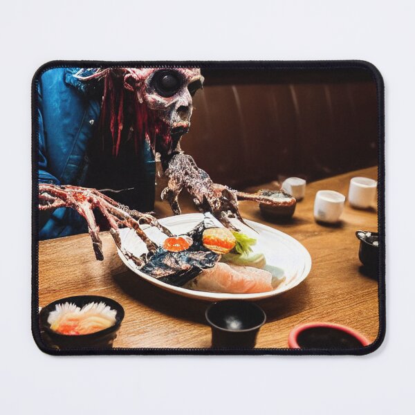Item preview, Punk zombie eating in a sushi restaurant designed and sold by RK - Shop.