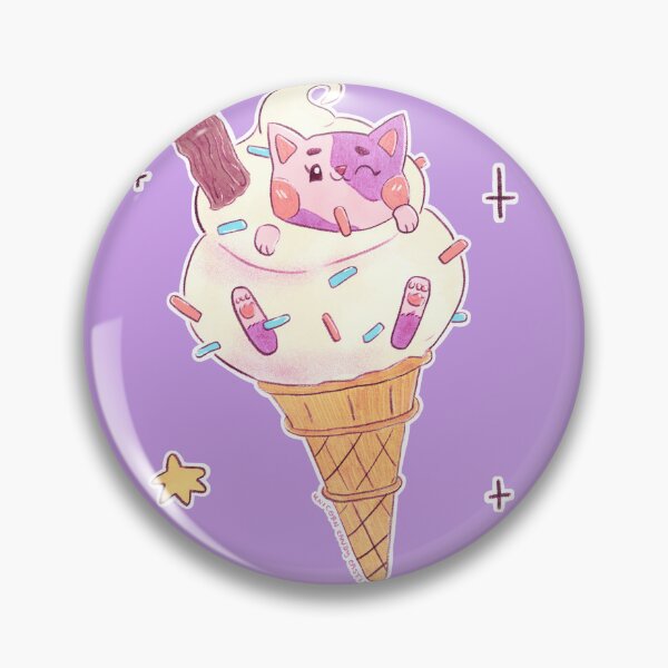 Item preview, Mr. Whippy Ice Cream Cone with Flake and Sprinkles - Kawaii Anime Cat Edition designed and sold by UnicornCandyCas.