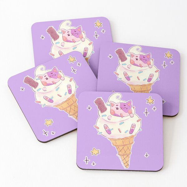Item preview, Mr. Whippy Ice Cream Cone with Flake and Sprinkles - Kawaii Anime Cat Edition designed and sold by UnicornCandyCas.