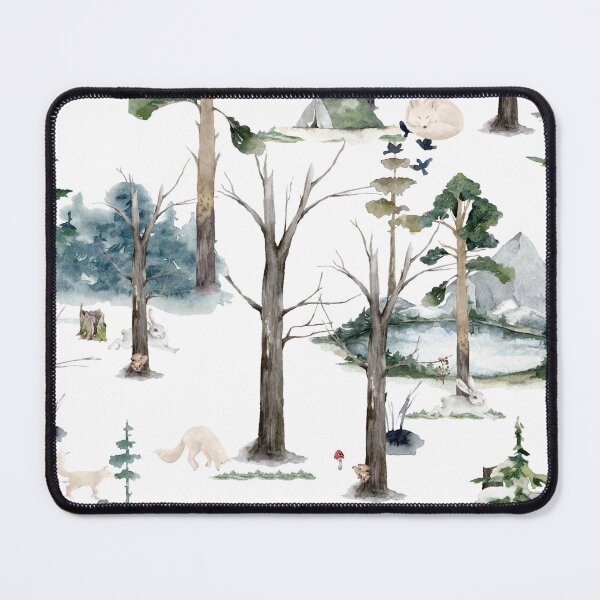 Item preview, Fox and Floral Watercolor, Artic Fox Animal, Cute White Foxes Winter Woodland Landscape designed and sold by Flowerartlovers.