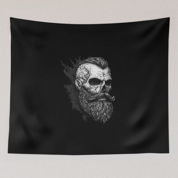 Item preview, SKULL BEARD SPLASH DARK STYLE EPIC SINISTER ROCK #ogirdor designed and sold by ogirdorgraphics.