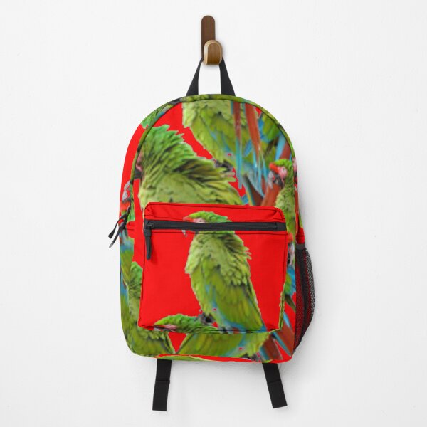 Item preview, GATHERING GREEN PARROT PATTERN RED ART designed and sold by sharlesart.