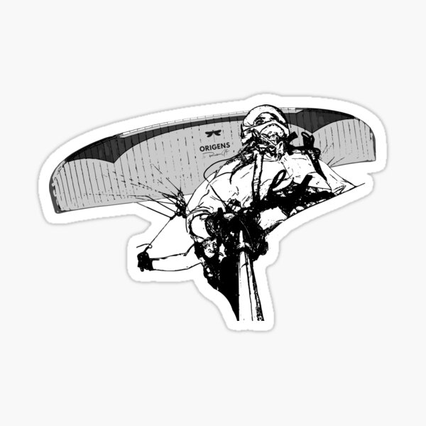 Paragliding in flight Sticker