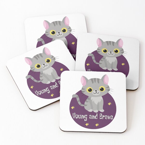 Item preview, Young and brave Kawaii cute gray cat smiling designed and sold by Awesome 4 all.