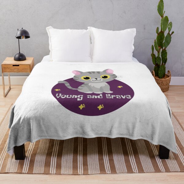 Item preview, Young and brave Kawaii cute gray cat smiling designed and sold by Awesome 4 all.