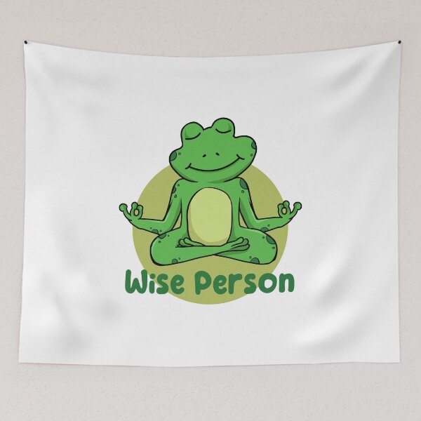Item preview, Wise person Kawaii funny frog doing yoga poses designed and sold by Awesome 4 all.