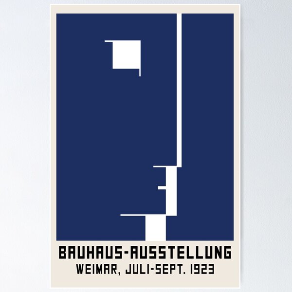 Item preview, Bauhaus Exhibition Wall Art, Bauhaus Wall Art dark blue, Bauhaus Exhibition Print, abstract Bauhaus designed and sold by re-make-.