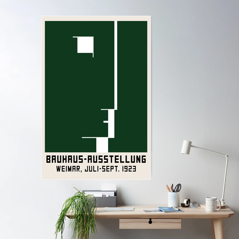 Bauhaus Exhibition Wall Art, Bauhaus Wall Art dark green, Bauhaus  Exhibition Print, abstract Bauhaus Poster by re-make