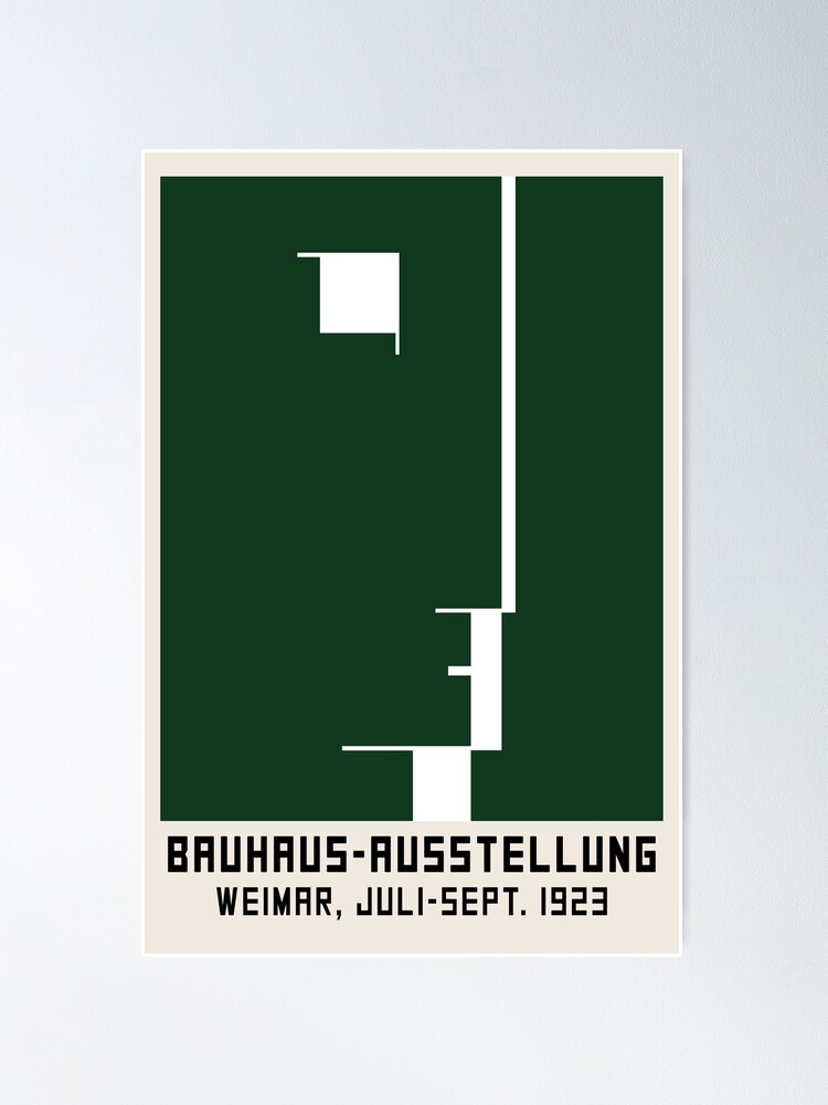 Bauhaus Exhibition Wall Art, Bauhaus Wall Art dark green, Bauhaus  Exhibition Print, abstract Bauhaus Poster by re-make