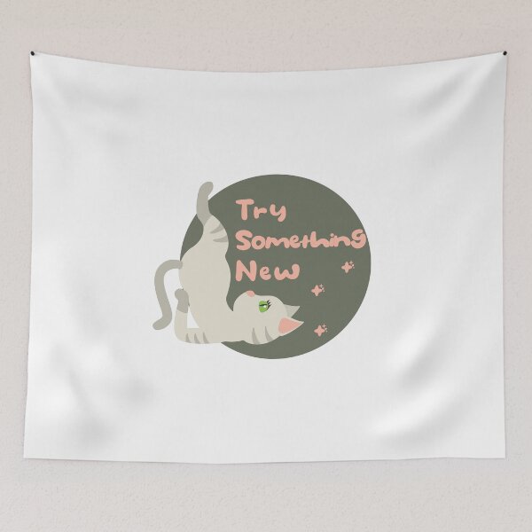 Item preview, Try something new Kawaii white cat doing yoga pose designed and sold by Awesome 4 all.