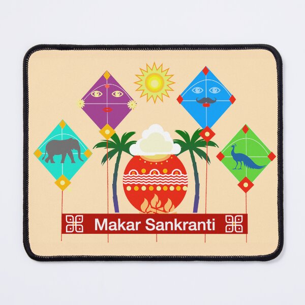 Item preview, Makar Sankranti 2023 modern design yellow designed and sold by Bakkia.