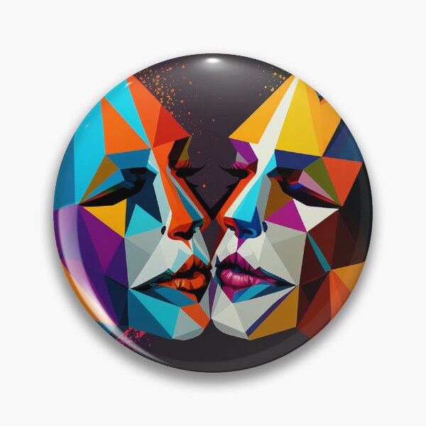 Item preview, Abstract Art, Two People Kissing, Pop Art, Cubism  designed and sold by andycmade.