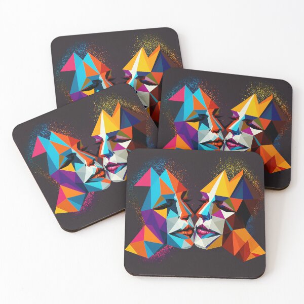 Item preview, Abstract Art, Two People Kissing, Pop Art, Cubism  designed and sold by andycmade.