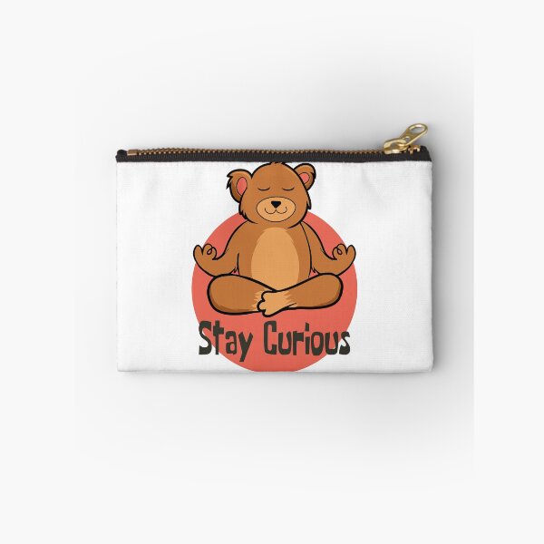 Item preview, Stay curious Kawaii funny brown bear doing yoga designed and sold by Awesome 4 all.