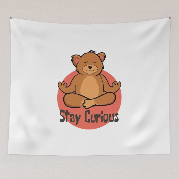 Item preview, Stay curious Kawaii funny brown bear doing yoga designed and sold by Awesome 4 all.