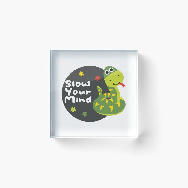 Item preview, Slow your mind Kawaii funny green snake designed and sold by Awesome 4 all.