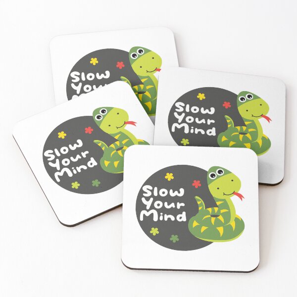 Item preview, Slow your mind Kawaii funny green snake designed and sold by Awesome 4 all.