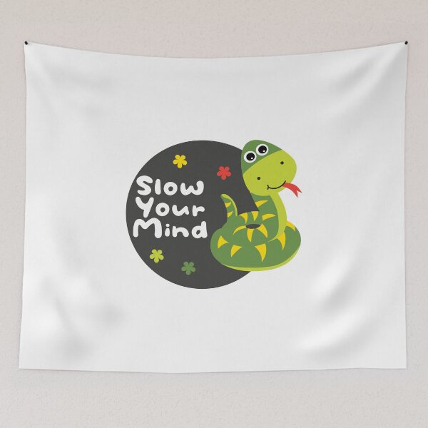 Item preview, Slow your mind Kawaii funny green snake designed and sold by Awesome 4 all.
