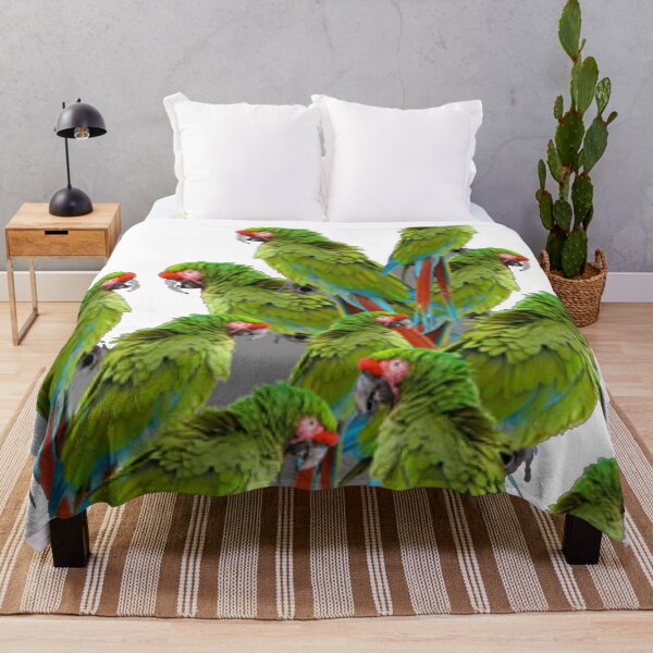 Item preview, TROPICAL GREEN MACAWS FAMILY PATTERNS WHITE ART designed and sold by sharlesart.