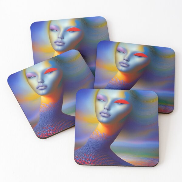 Item preview, Abstracted Visions: Vibrant Woman Portrait with Surreal Elements designed and sold by artmanikin.