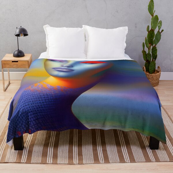 Item preview, Abstracted Visions: Vibrant Woman Portrait with Surreal Elements designed and sold by artmanikin.