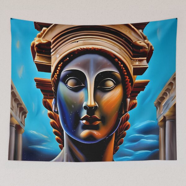 Item preview, Caryatids blue woman designed and sold by BigBrainArtwork.