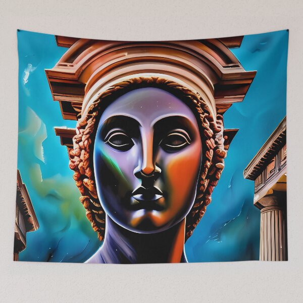 Item preview, Caryatids blue girl designed and sold by BigBrainArtwork.