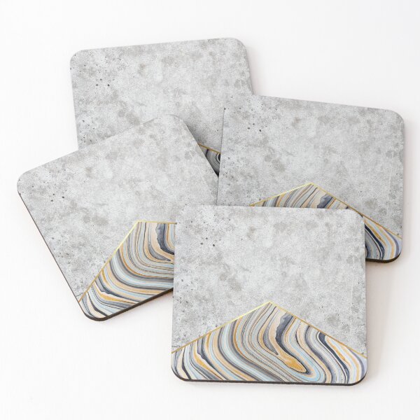 Item preview, Geometric Concrete Arrow Design - Blue Marble #177 designed and sold by Natural Collective.