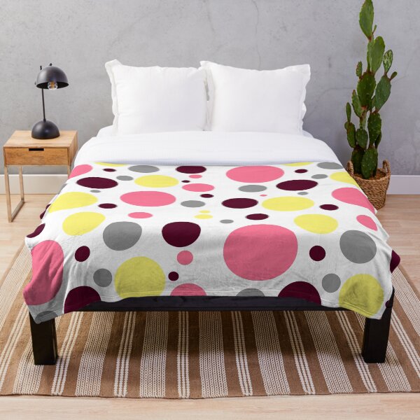 Aperçu de l'œuvre Pois jaunes, roses et gris créée et vendue par LapillusDesigns.