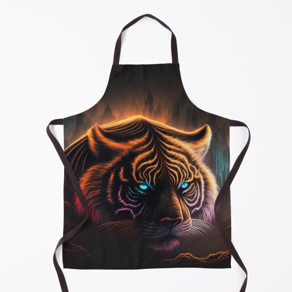 Artikelvorschau, Tiger mit leuchtenden Augen im Neonlicht entworfen und verkauft von VanKlin.