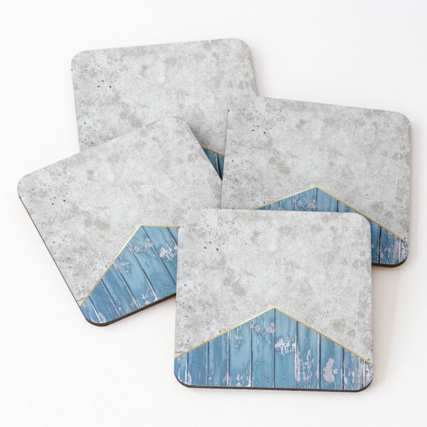 Item preview, Geometric Concrete Arrow Design - Blue Wood #347 designed and sold by Natural Collective.