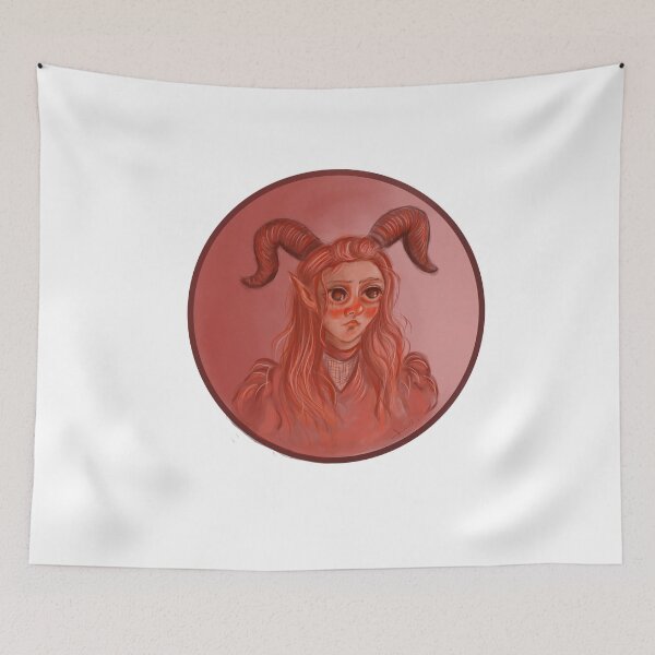Item preview, cute goblin girl with Devil's horns designed and sold by Mayelshehawy.