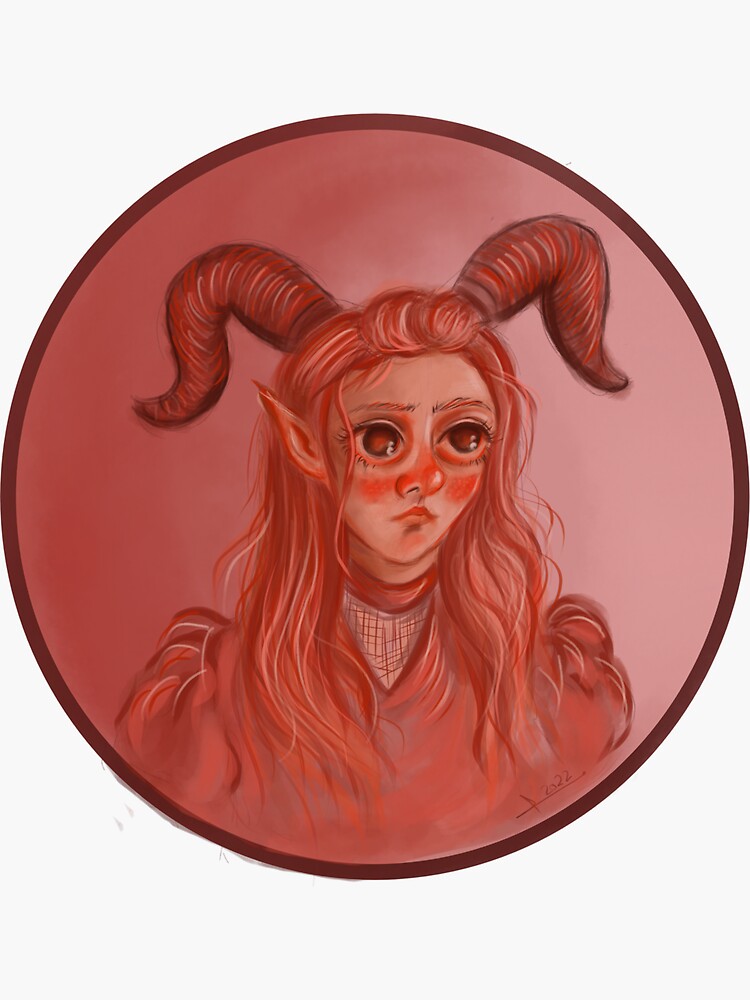 Cute Goblin Girl With Devils Horns Sticker For Sale By Mayelshehawy Redbubble 9887