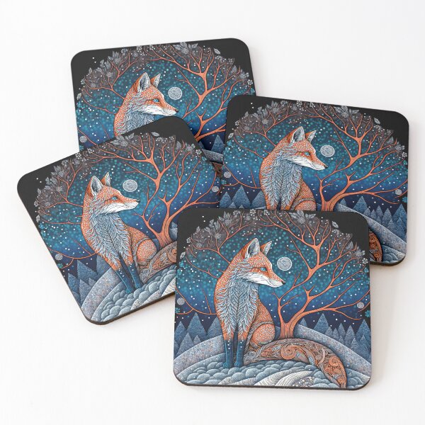 Artikelvorschau, Winter Fox Zentangle with Tree entworfen und verkauft von Staibshine.
