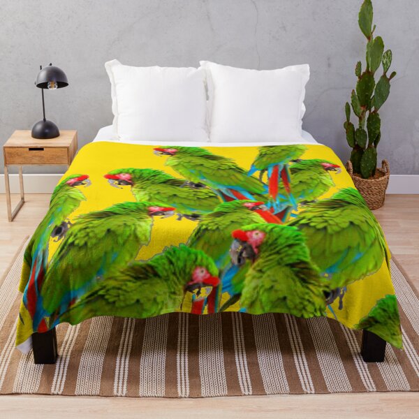 Item preview, GREEN PARROT FLOCK PATTERN GOLDEN ART designed and sold by sharlesart.