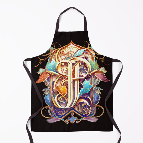 Item preview, Art Font Letter P: Art Nouveau Style, Unique and Colorful designed and sold by factory88.