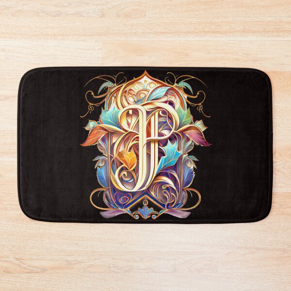 Item preview, Art Font Letter P: Art Nouveau Style, Unique and Colorful designed and sold by factory88.