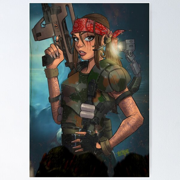 Aliens Colonial Marie Pinup. Poster