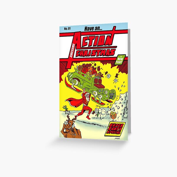Action Christmas - Super Santa! Greeting Card