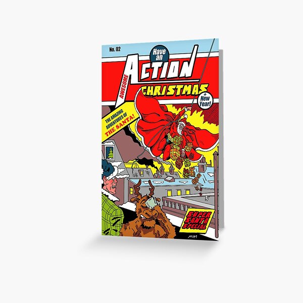 Action Christmas - Sky Santa! Greeting Card