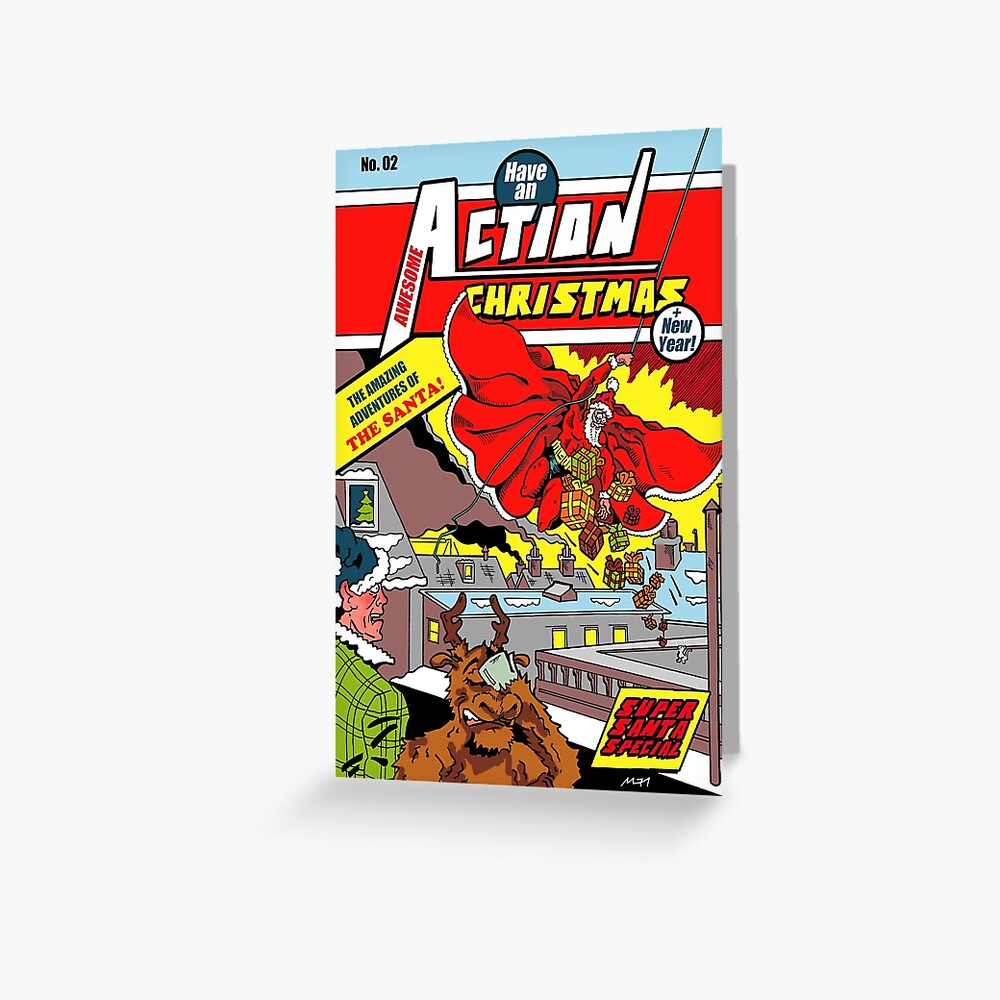 Action Christmas - Sky Santa! Greeting Card