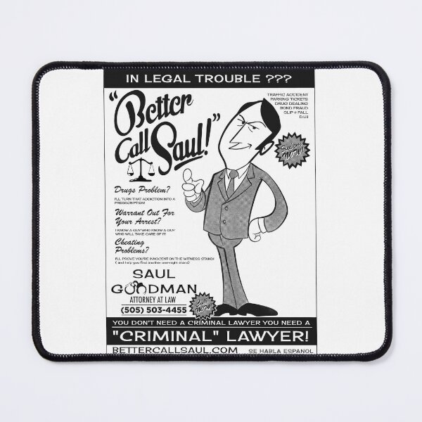 Item preview, Vintage Better Call Saul Criminal Lawyer ads designed and sold by Emptyst store.