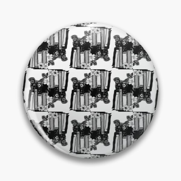 Item preview, Black and White Book Pattern Mirror Images designed and sold by India2022.