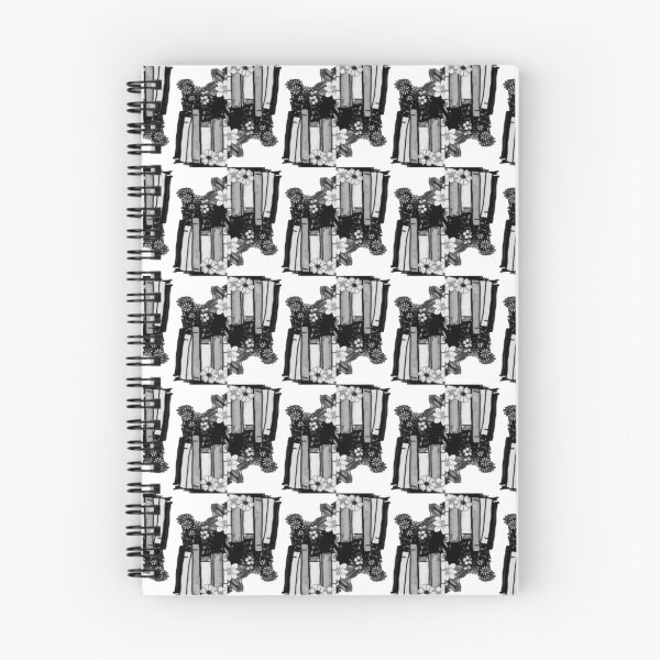 Item preview, Black and White Book Pattern Mirror Images designed and sold by India2022.