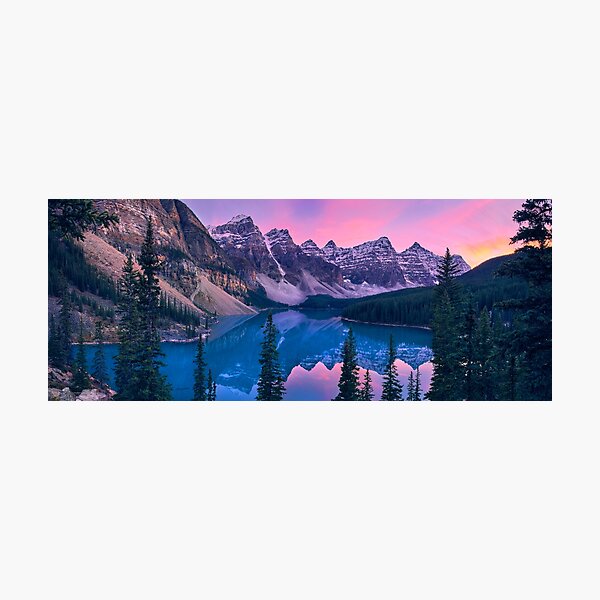 Lake Moraine Sunset Photographic Print