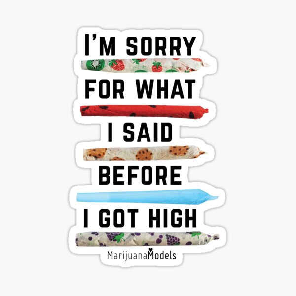 I'm Sorry For What I Said Before I Got High Sticker