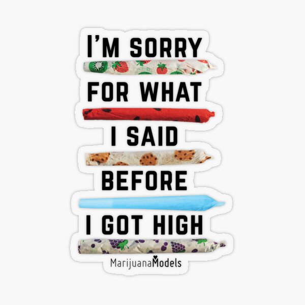 I'm Sorry For What I Said Before I Got High Transparent Sticker
