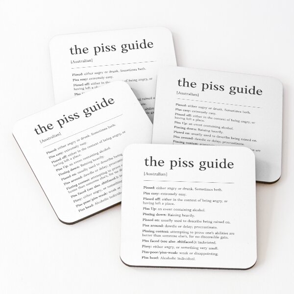 Item preview, the piss guide | Funny Australian slang, phrase and humor definition designed and sold by Magic Mango.
