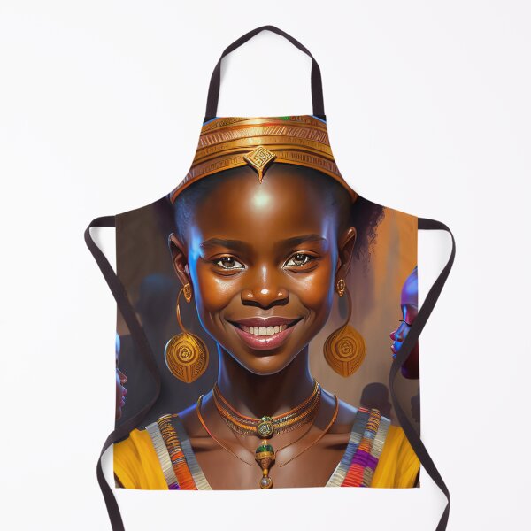 Item preview, Smiling young African girl in colorful attire print #1 designed and sold by KOZIDESIGNS.